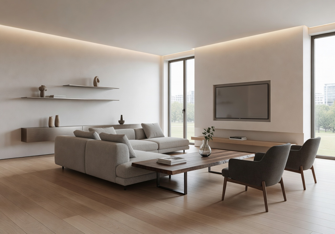 AI generated modern living room layout