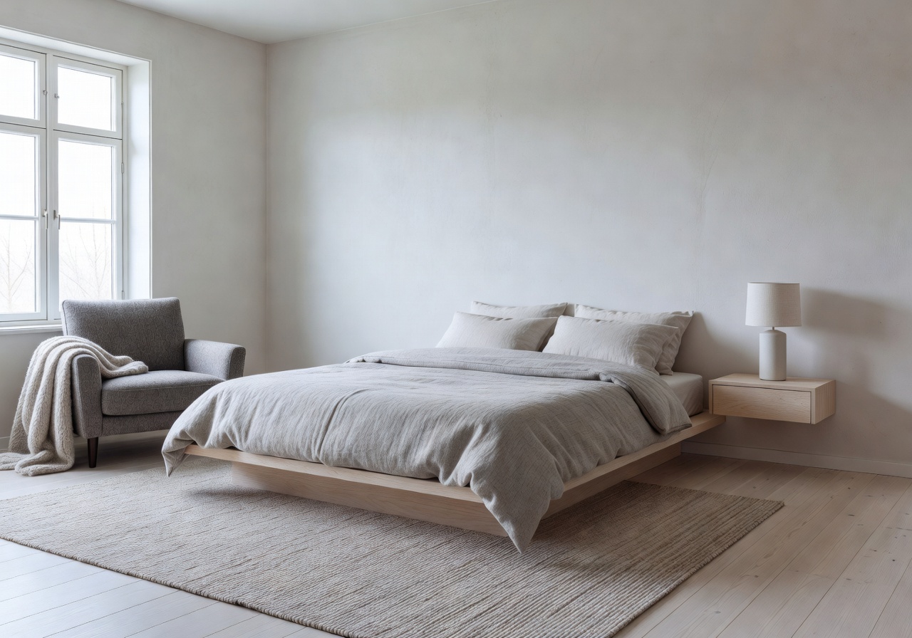 AI generated Scandinavian bedroom design