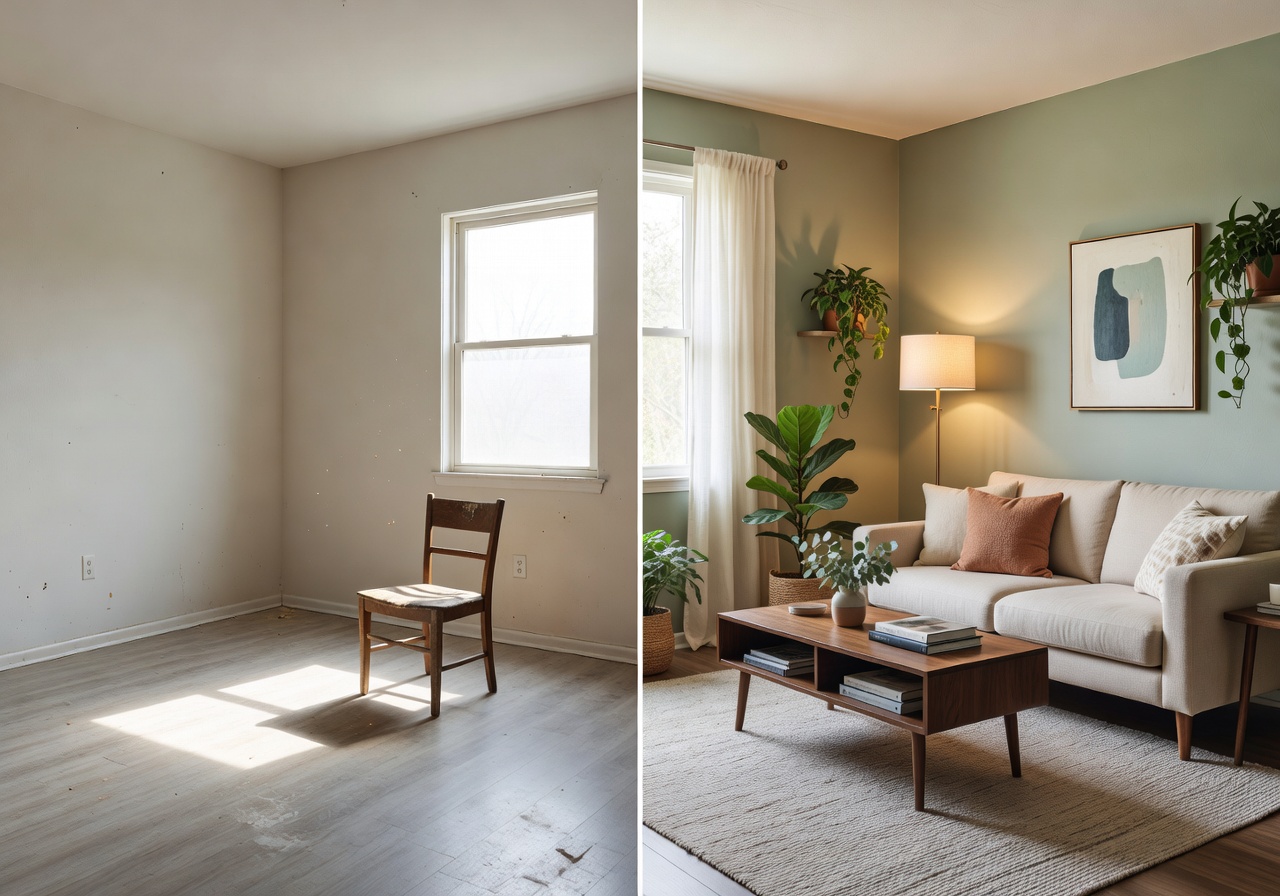 Apartment upgrade with refreshed decor
