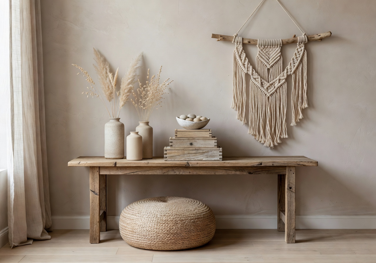 DIY decor styling with neutral palette